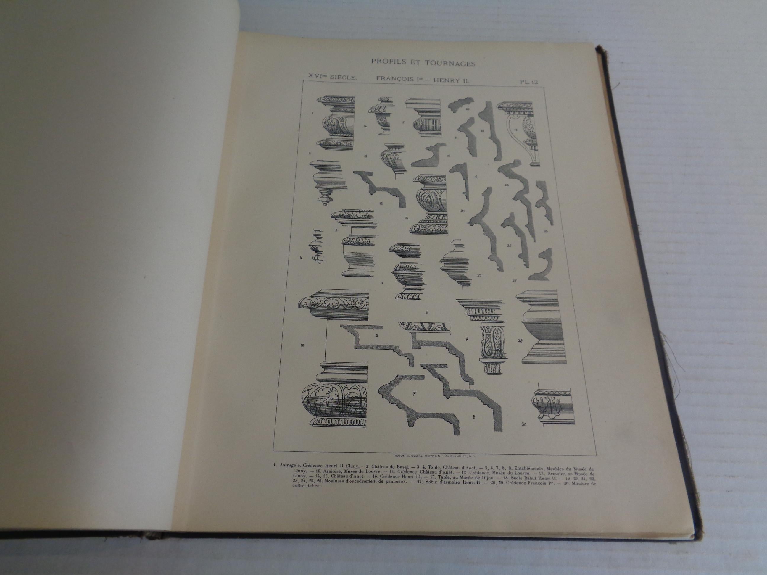 Papier  STYLES FRANCAIS : Mobilier & Architecture - Bajot, Paris - 19th C. Folio Book en vente