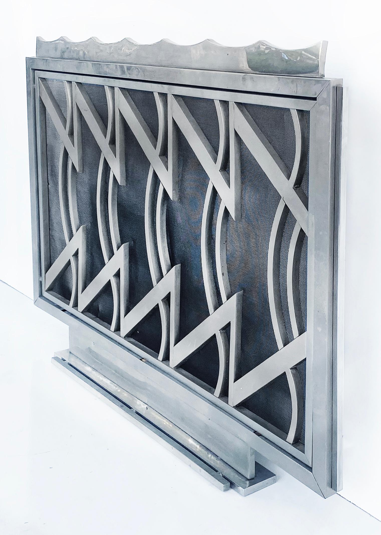 French Stylized Art Deco fireplace screen, French Riviera acquisition

Offered for sale is a French Art Deco highly stylized fireplace screen recently acquired from a client who purchased it in the south of France for a home she owned on the