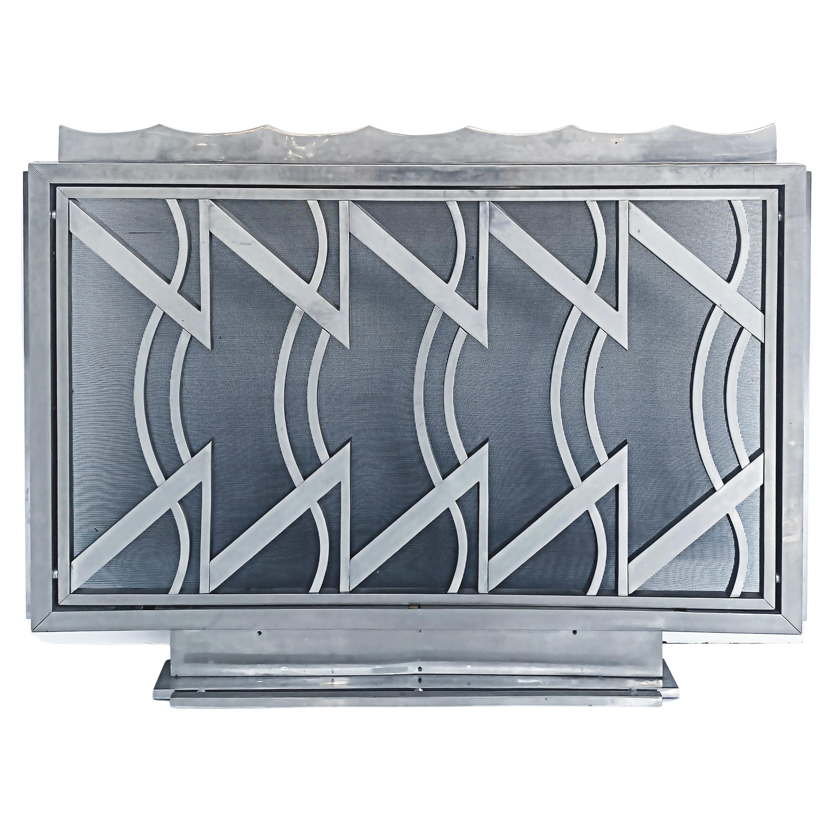 French Stylized Art Deco Fireplace Screen, French Riviera Acquisition For Sale