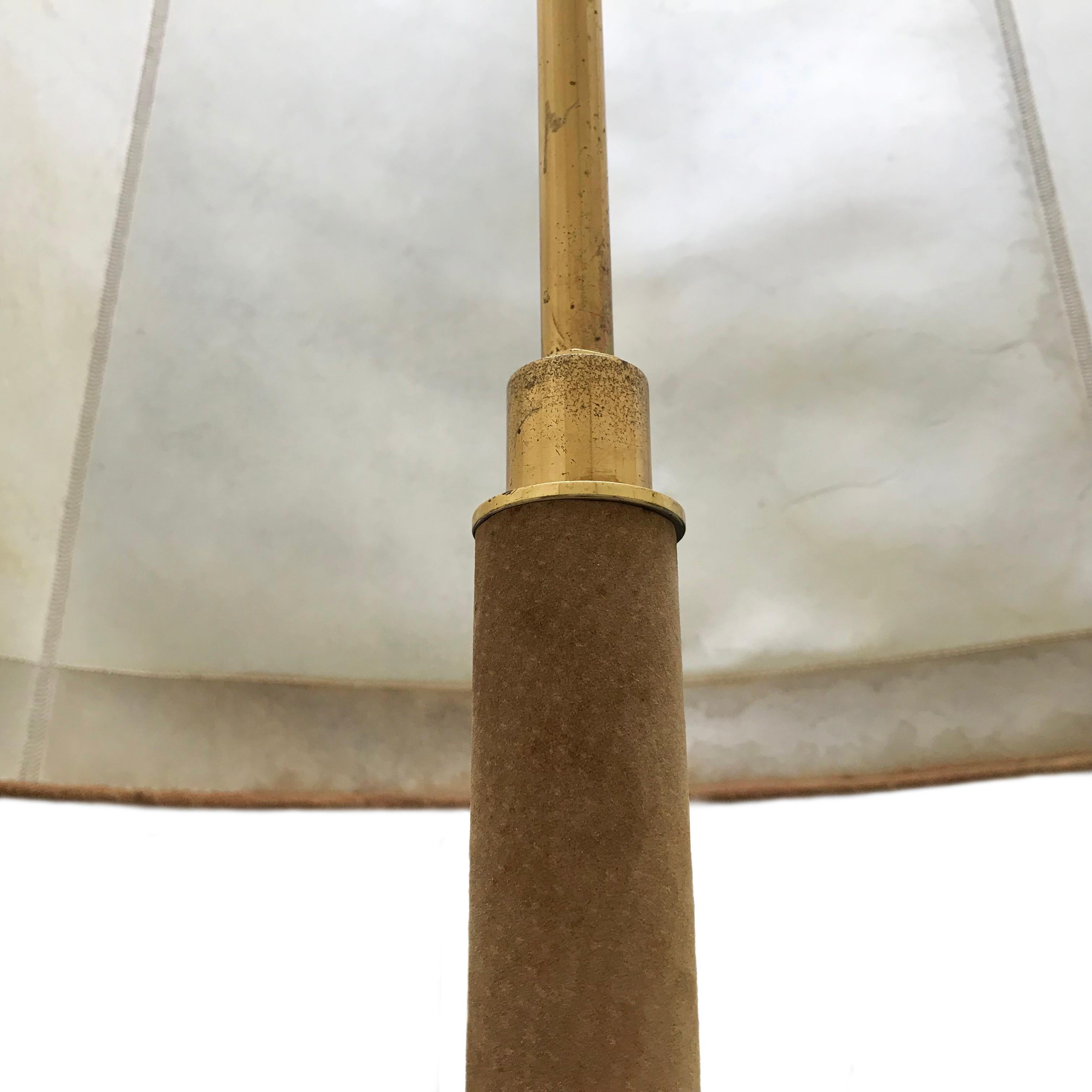 French Suede and Parchment Standard Lamp 4