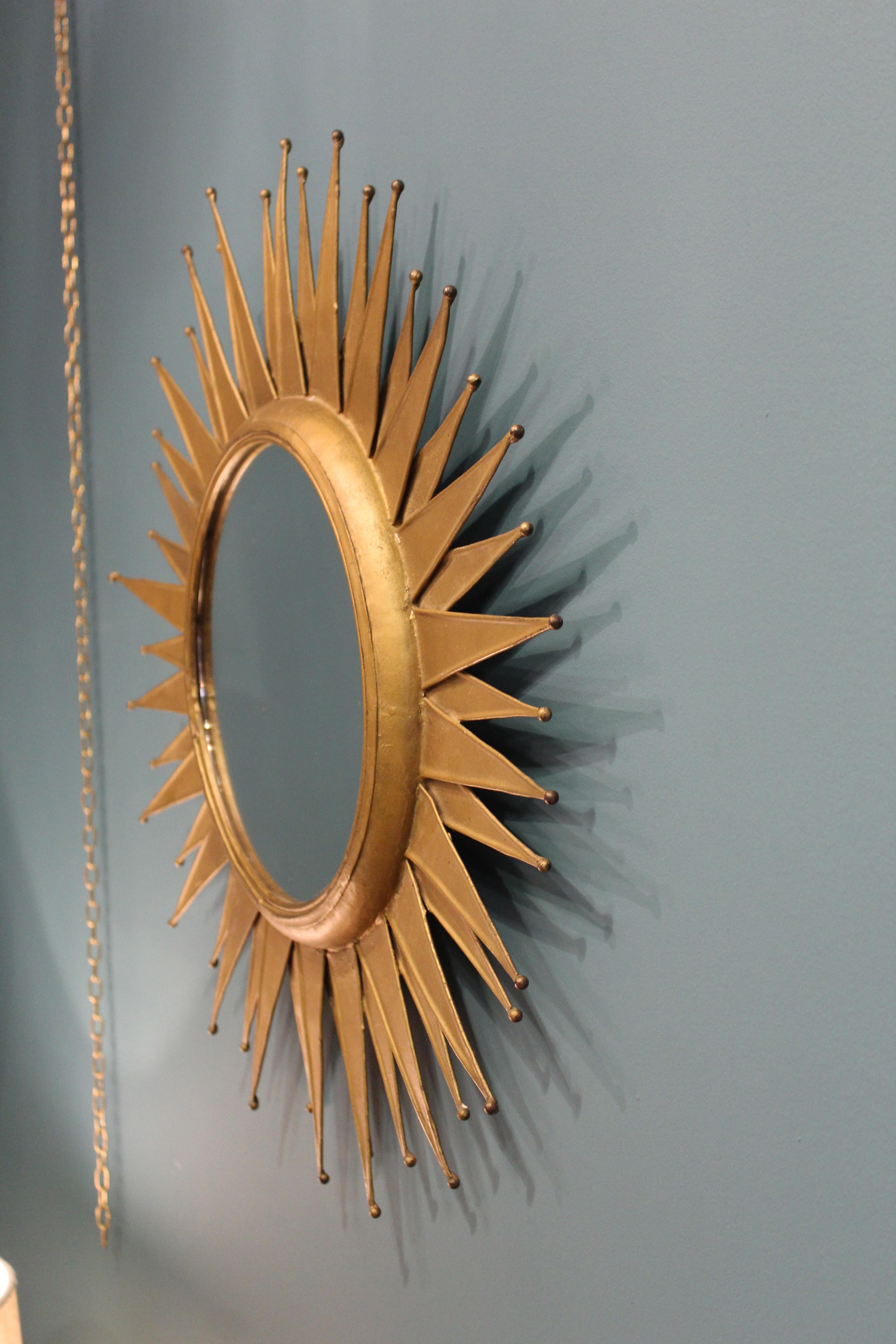 French Sun Mirror, 1950s In Good Condition In Verona, IT