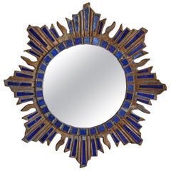 Miroir Talosel bleu ensoleillé par Irena Jaworska, 1960s - 2 Disponibles