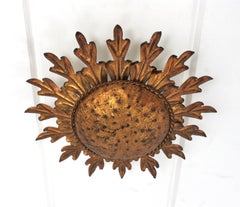 Luminaire / Monture affleurante en fer doré, 1940s