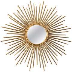 French Sunburst Mirror by Chaty Vallauris, 1960s