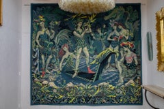French Surrealist Tapestry “Orphée et les Muses” by Lucien Coutaud, 1942
