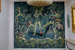 Tapiz surrealista francés "Orphée et les Muses" de Lucien Coutaud, 1942