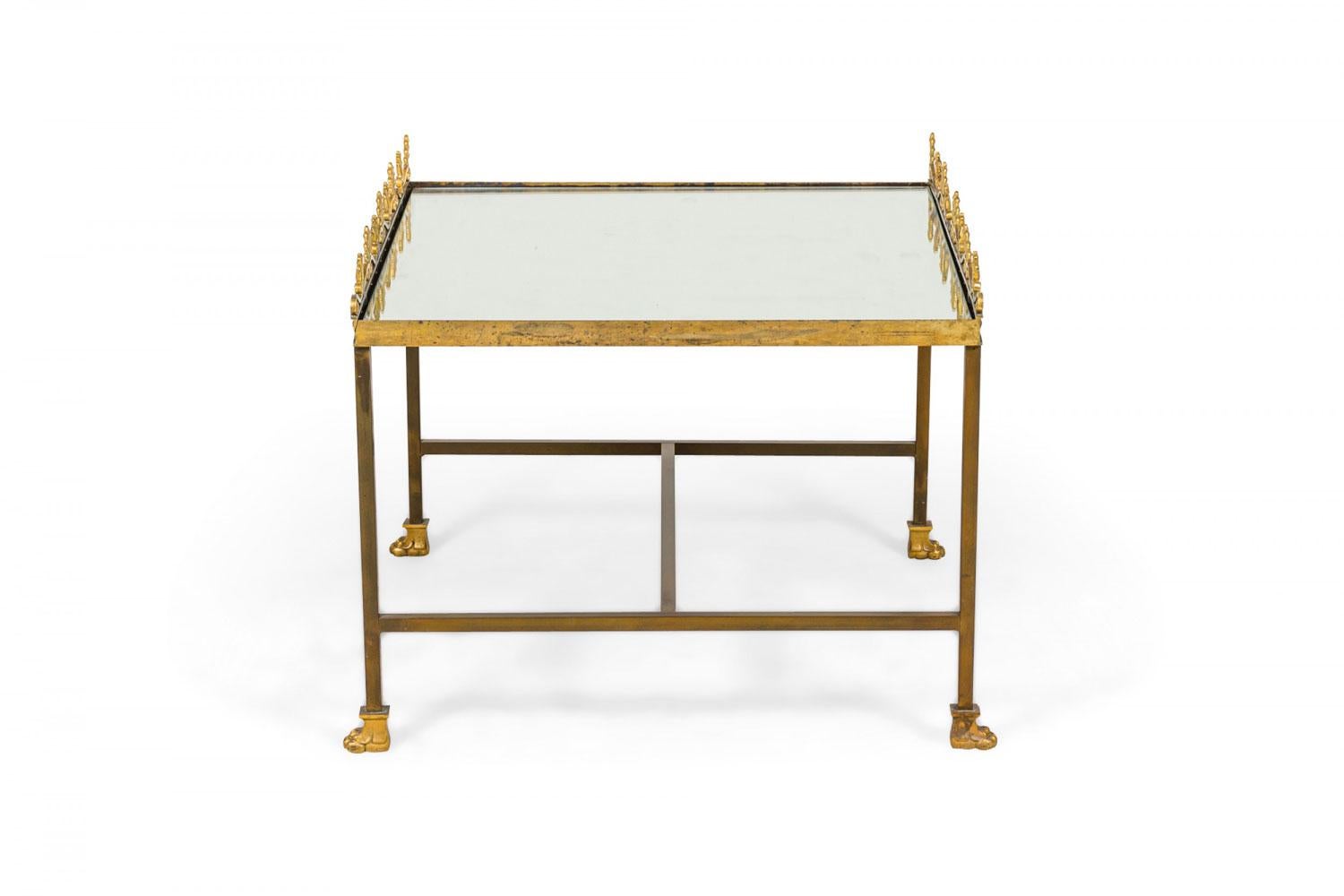 French Surtout De Plateau Three Piece Mirror and Bronze Coffee Table en vente 4