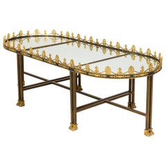 French Surtout De Plateau Three Piece Mirror and Bronze Coffee Table