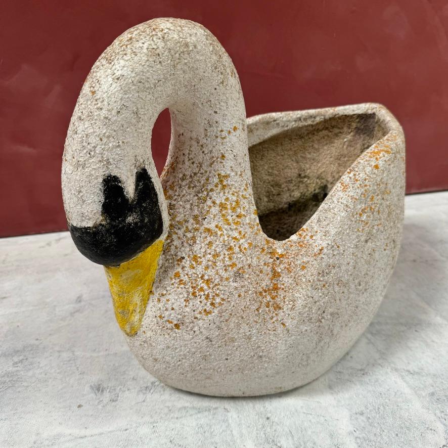 20th Century French Swan Garden Concrete Planter