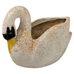 Vintage French Swan Garden Concrete Planter