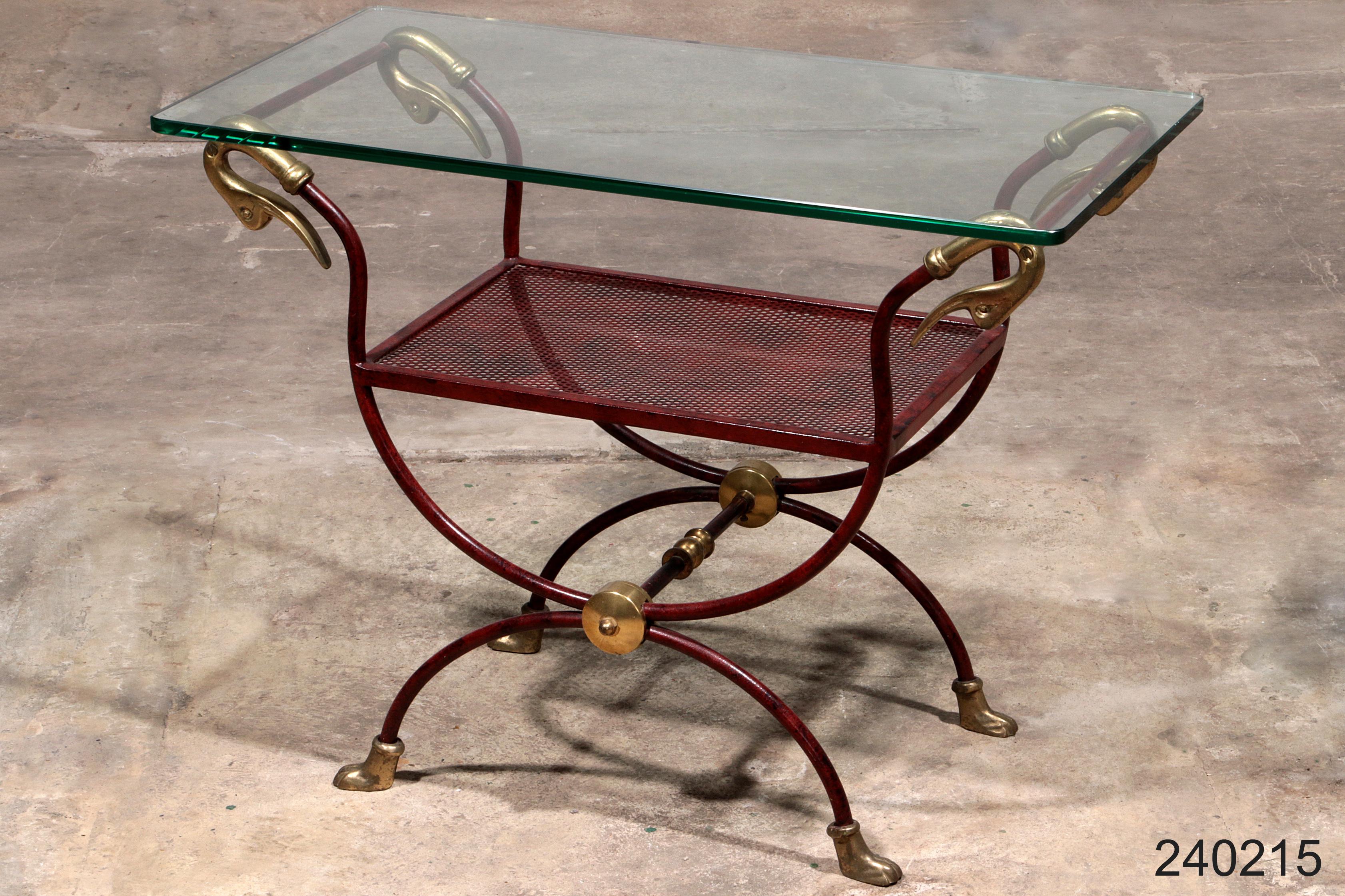 French Swan Neck Stool attributed to Maison Jansen, 1950s 10