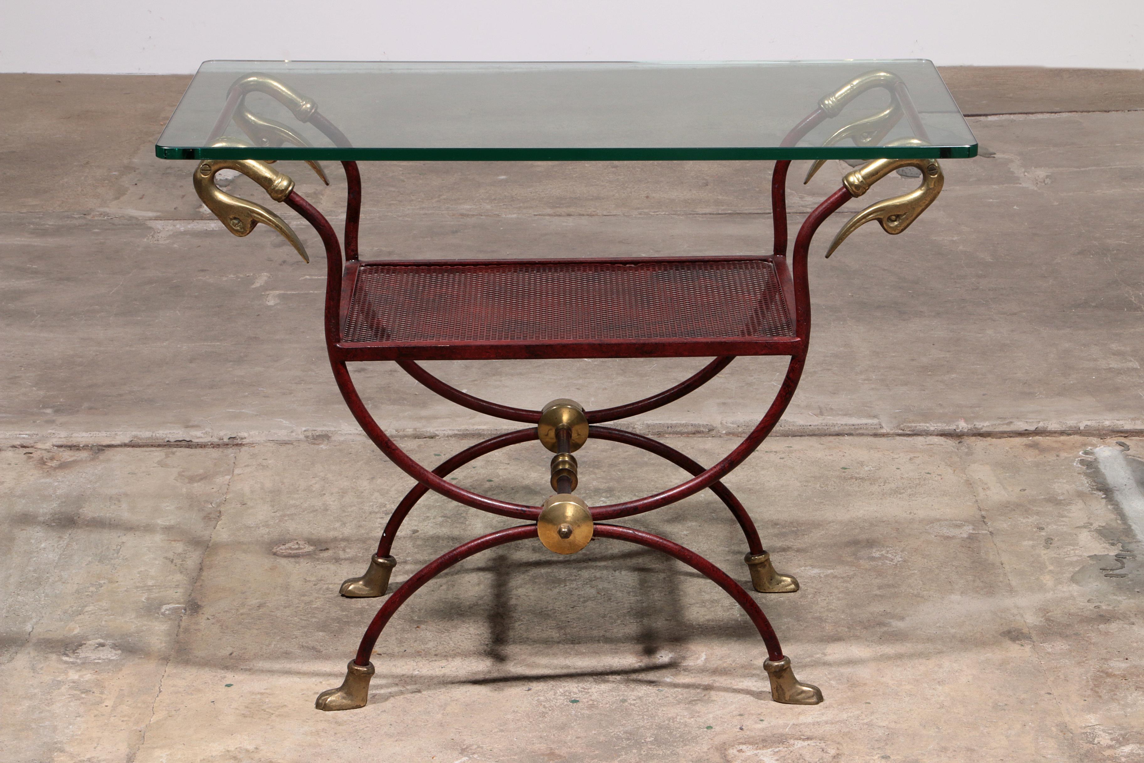 French Swan Neck Stool attributed to Maison Jansen, 1950s 1