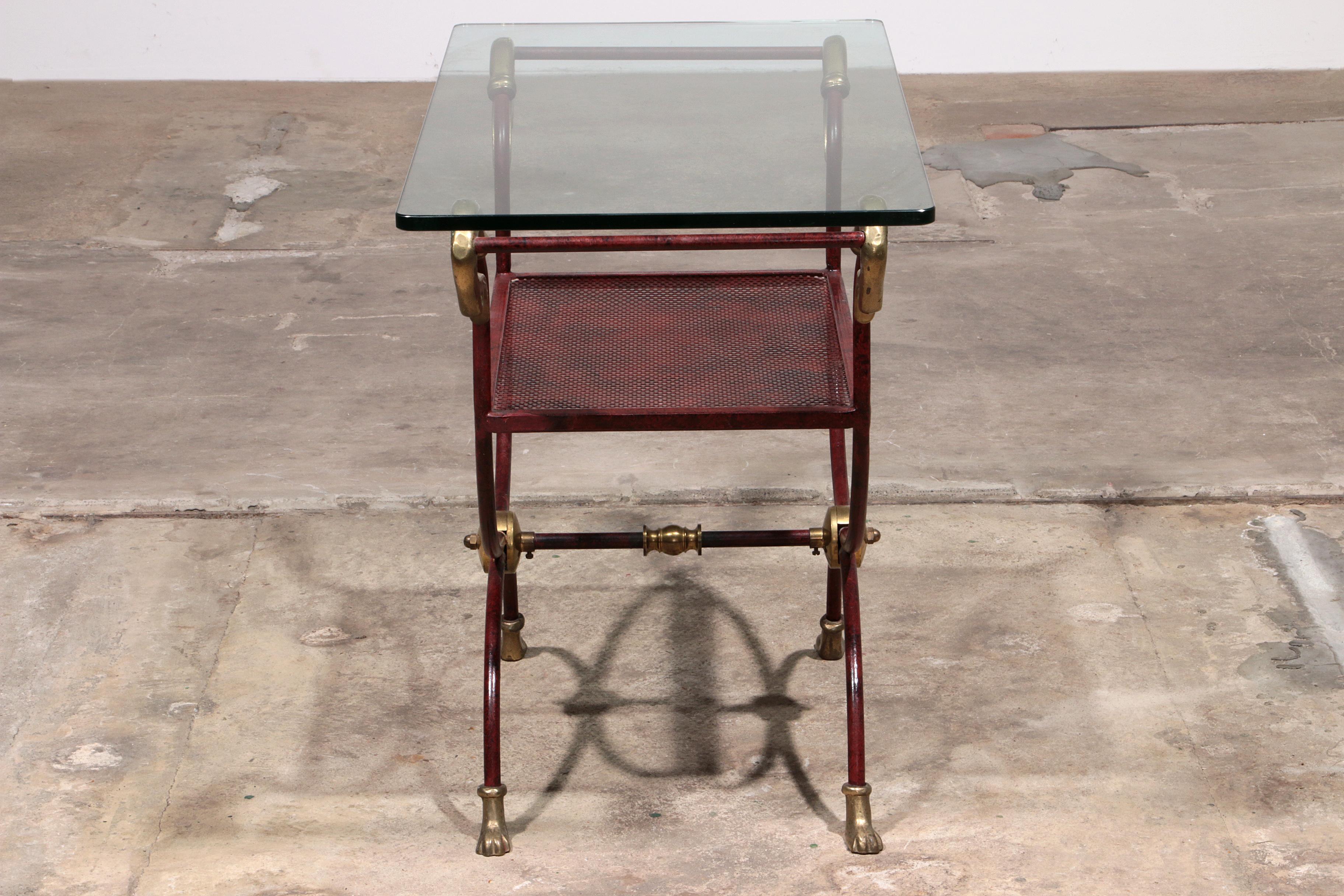 French Swan Neck Stool attributed to Maison Jansen, 1950s 2