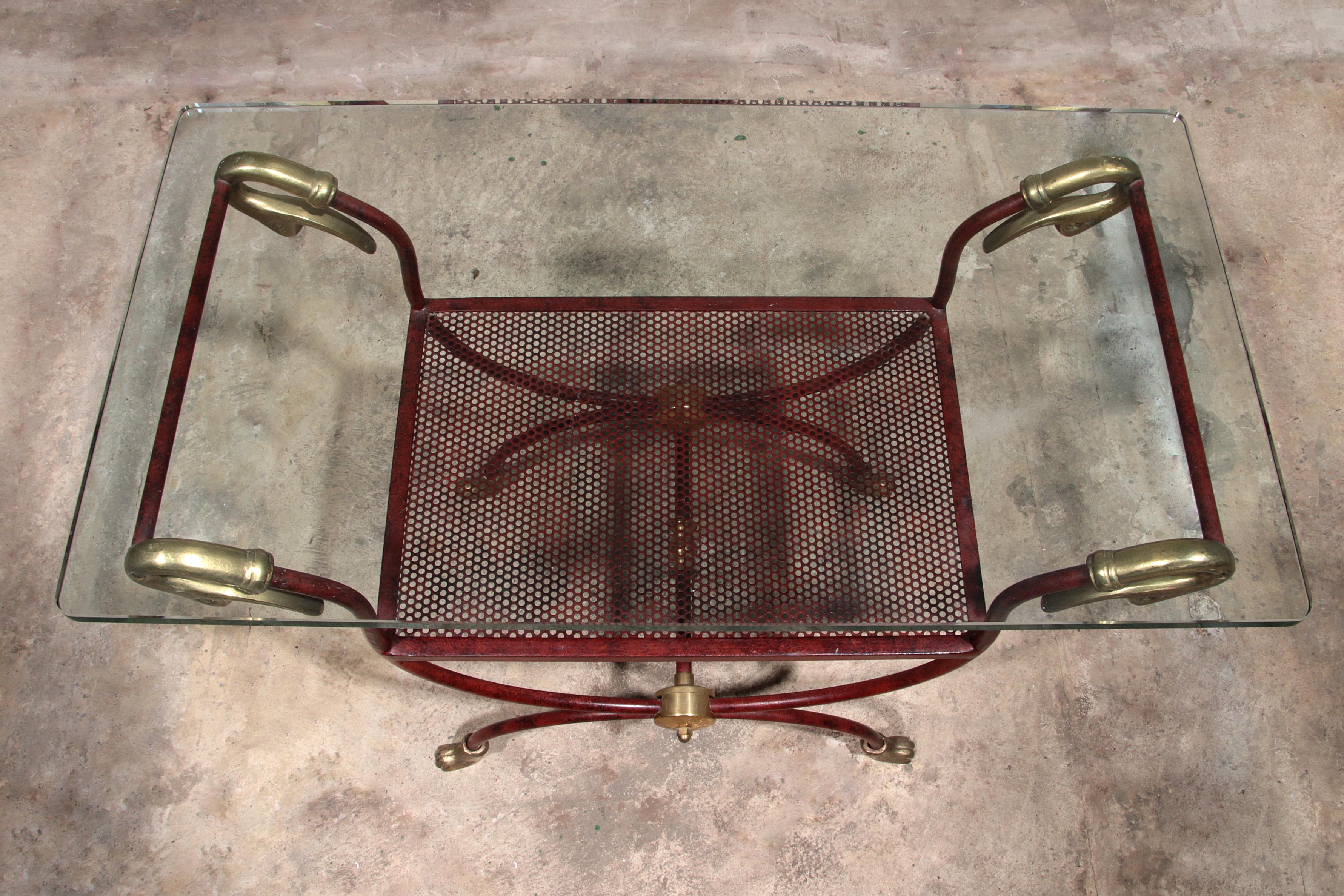 French Swan Neck Stool attributed to Maison Jansen, 1950s 3