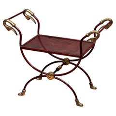 Französischer Schwanenhals-Hocker, Maison Jansen zugeschrieben, 1950er Jahre