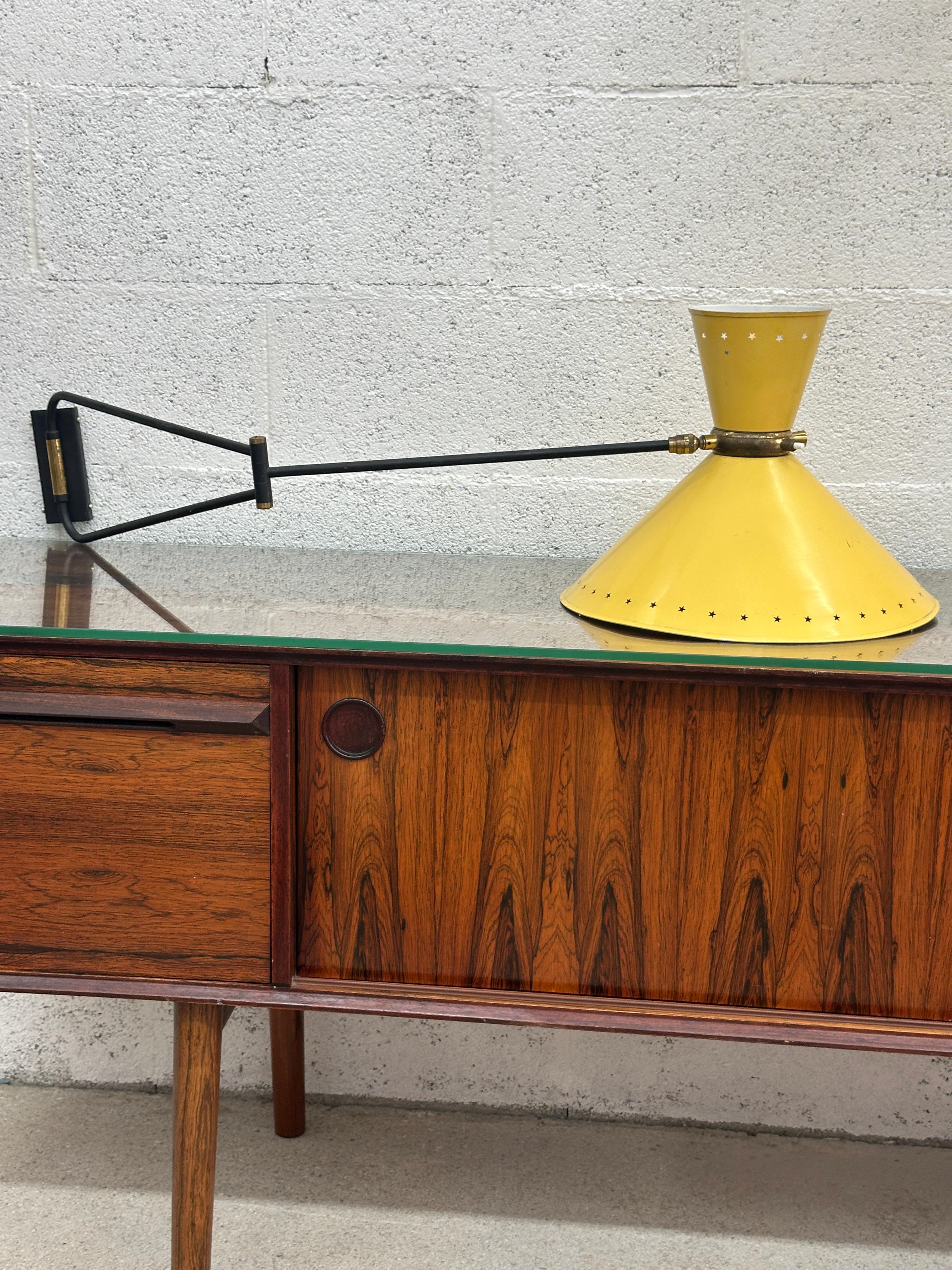 French Swing Arm Wall Lamp by Rene Mathieu, circa 1950s For Sale 6