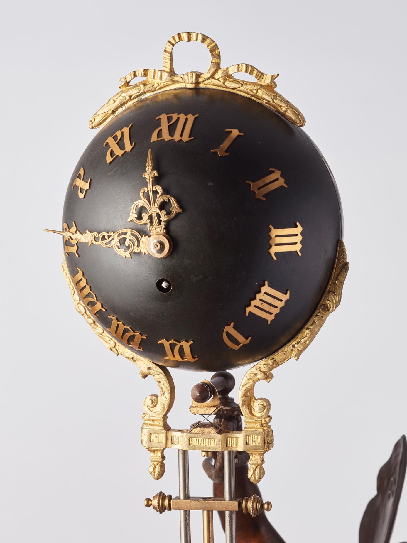 Early 20th Century French swinger (mystery) clock by Auguste Moreau  For Sale