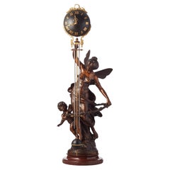 Antique French swinger (mystery) clock by Auguste Moreau 