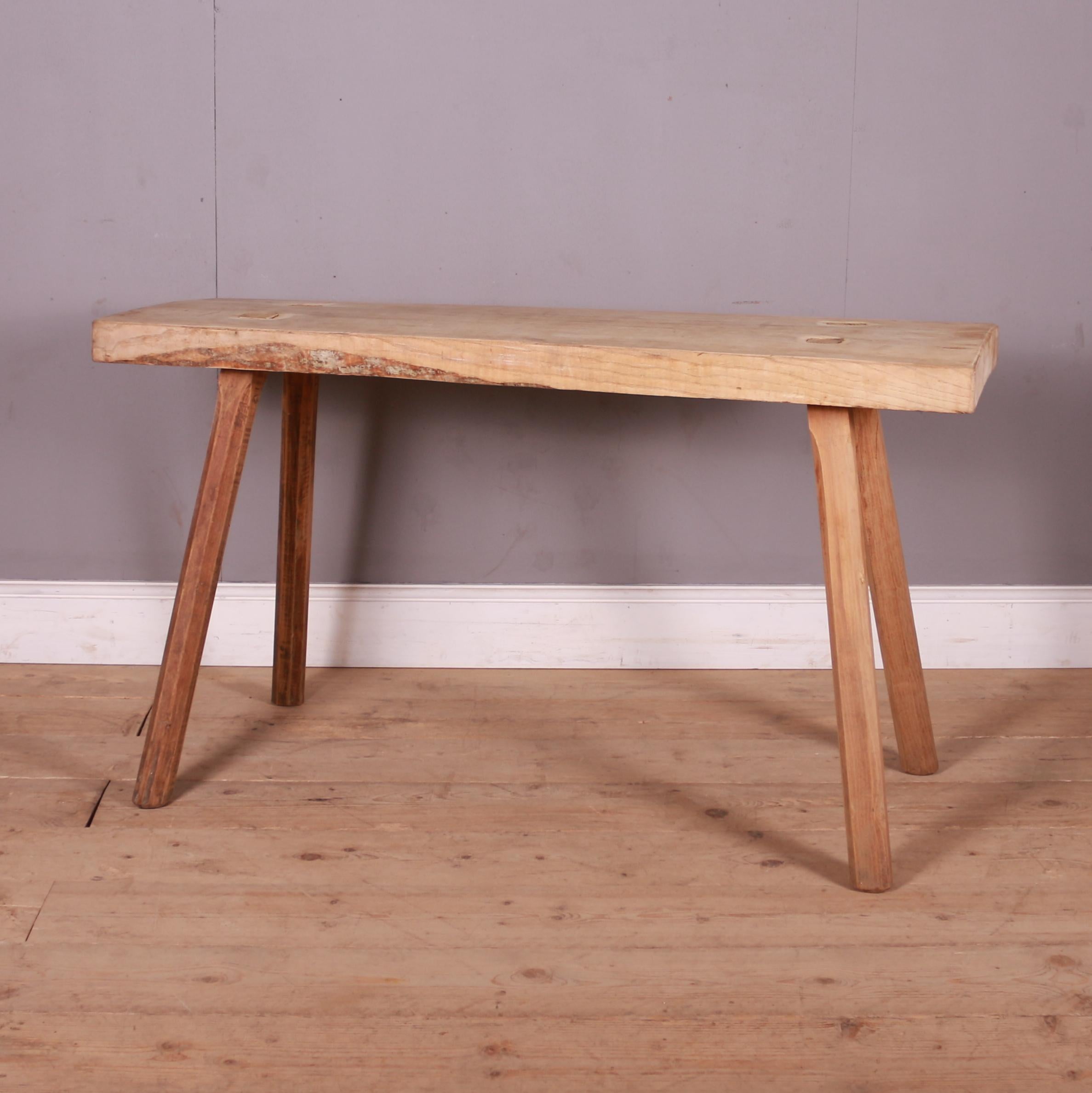 French sycamore and elm trestle table. 1880.

Measures: Top depth is 19