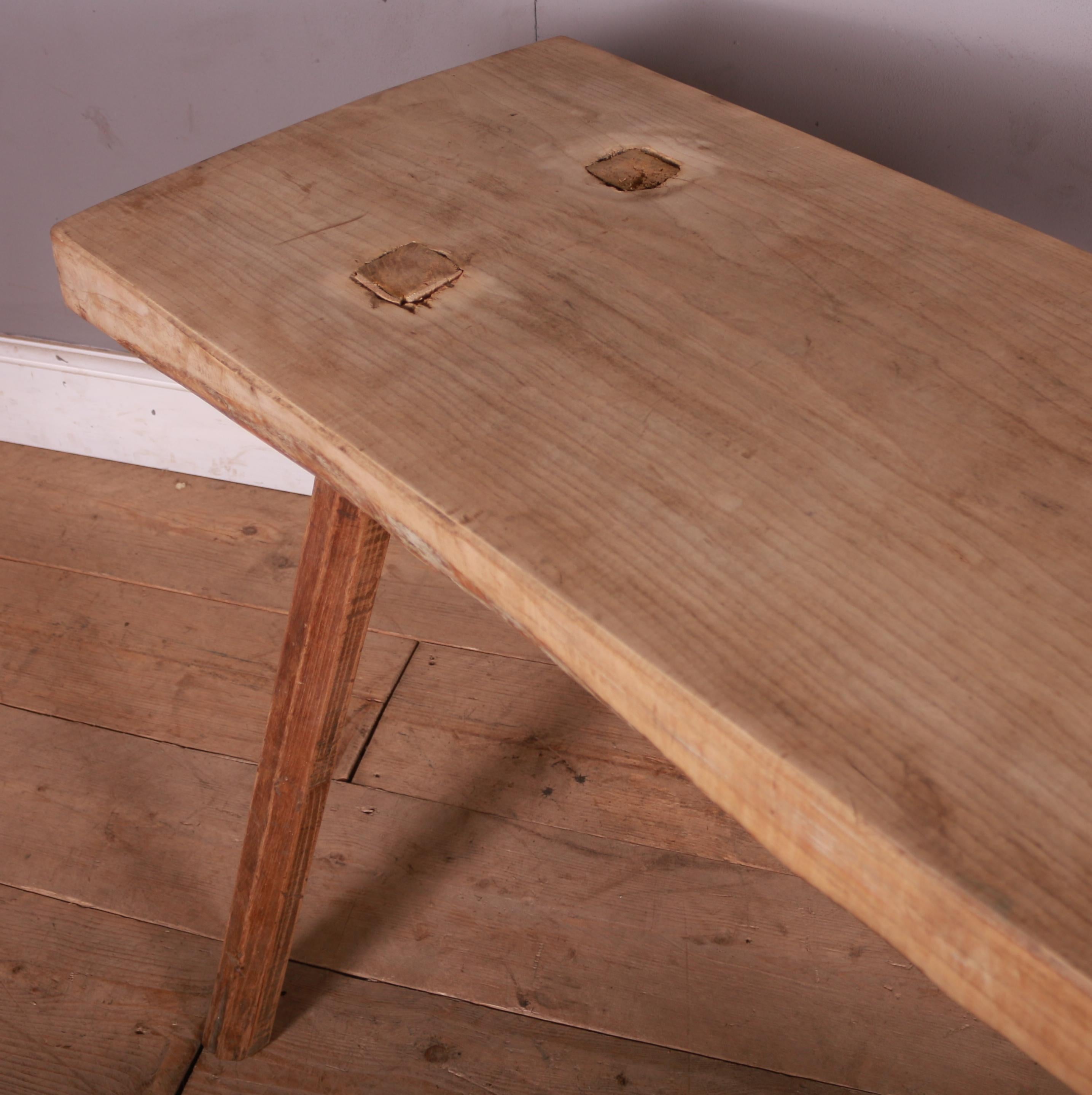 19th Century French Sycamore and Elm Trestle Table For Sale