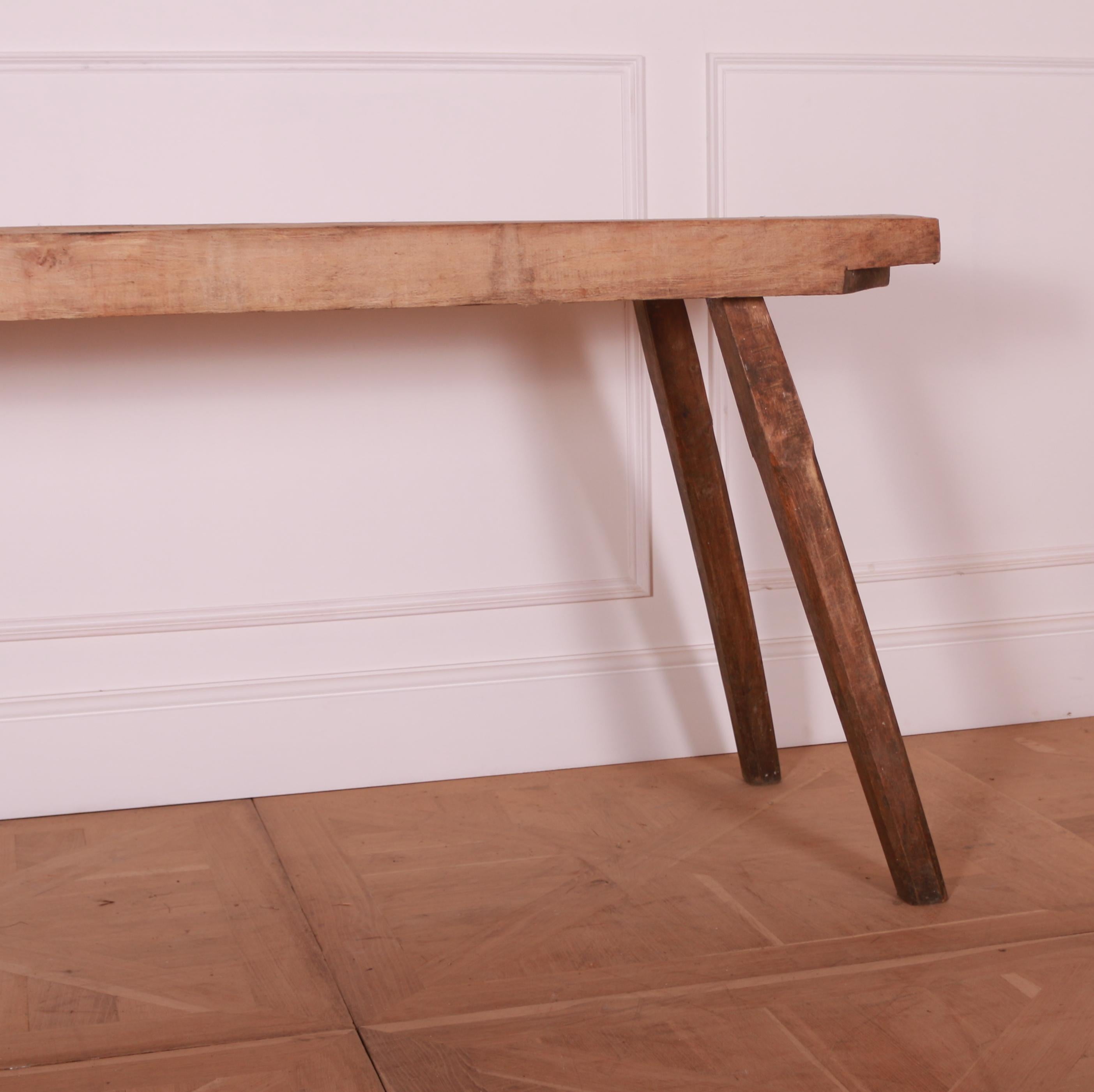 French Sycamore and Elm Trestle Table 1