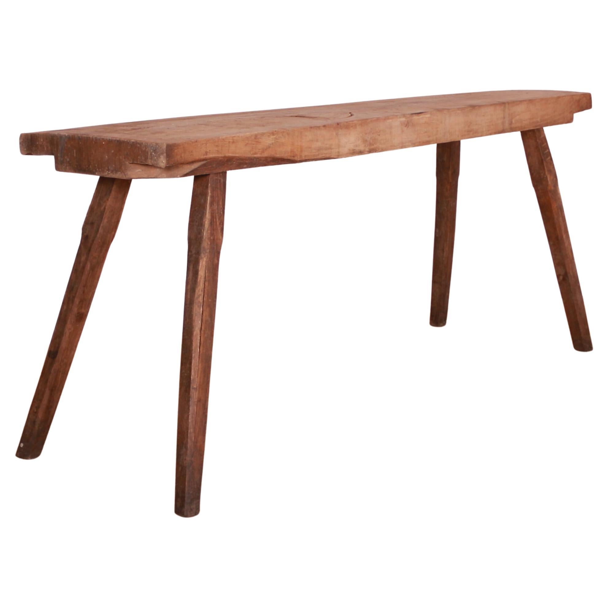 French Sycamore and Elm Trestle Table