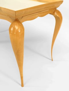 French Sycamore Rectangular Mirror Top Coffee Table