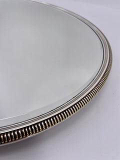 French Table Centrepiece Silvered Bronze and Mirror Signed Boin-Taburet C. 1880