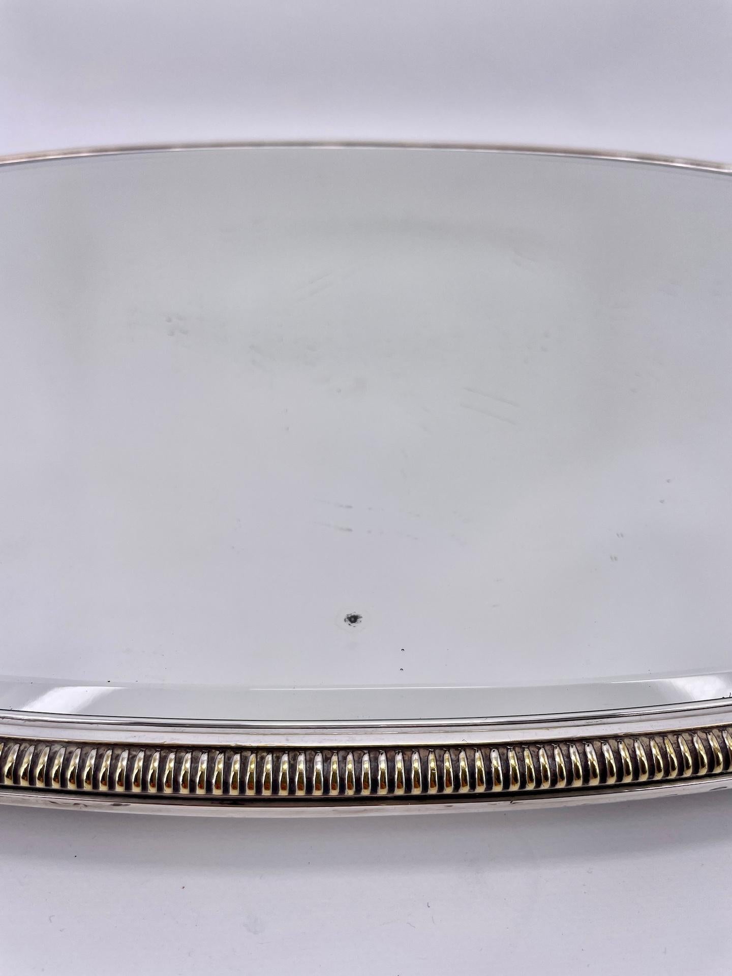 Centro de mesa francés Bronce plateado y espejo Firmado Boin-Taburet C. 1880 en Bueno estado para la venta en Crespières, FR