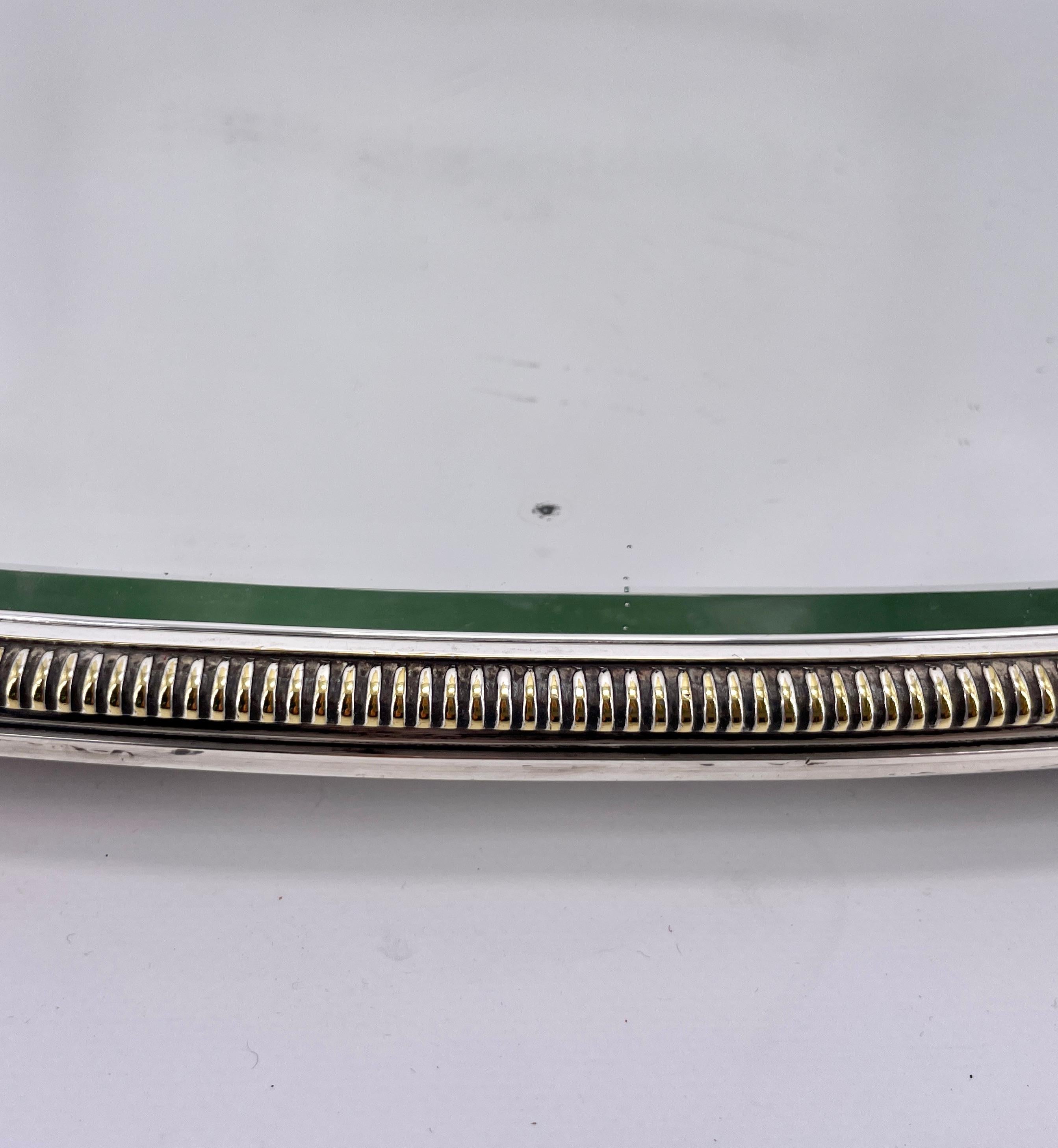 Centro de mesa francés Bronce plateado y espejo Firmado Boin-Taburet C. 1880 Chapado en plata en venta