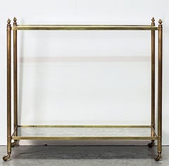 French Table Étagère or Trolley of Brass and Glass