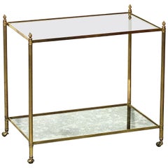 French Table Étagère or Trolley of Brass and Glass