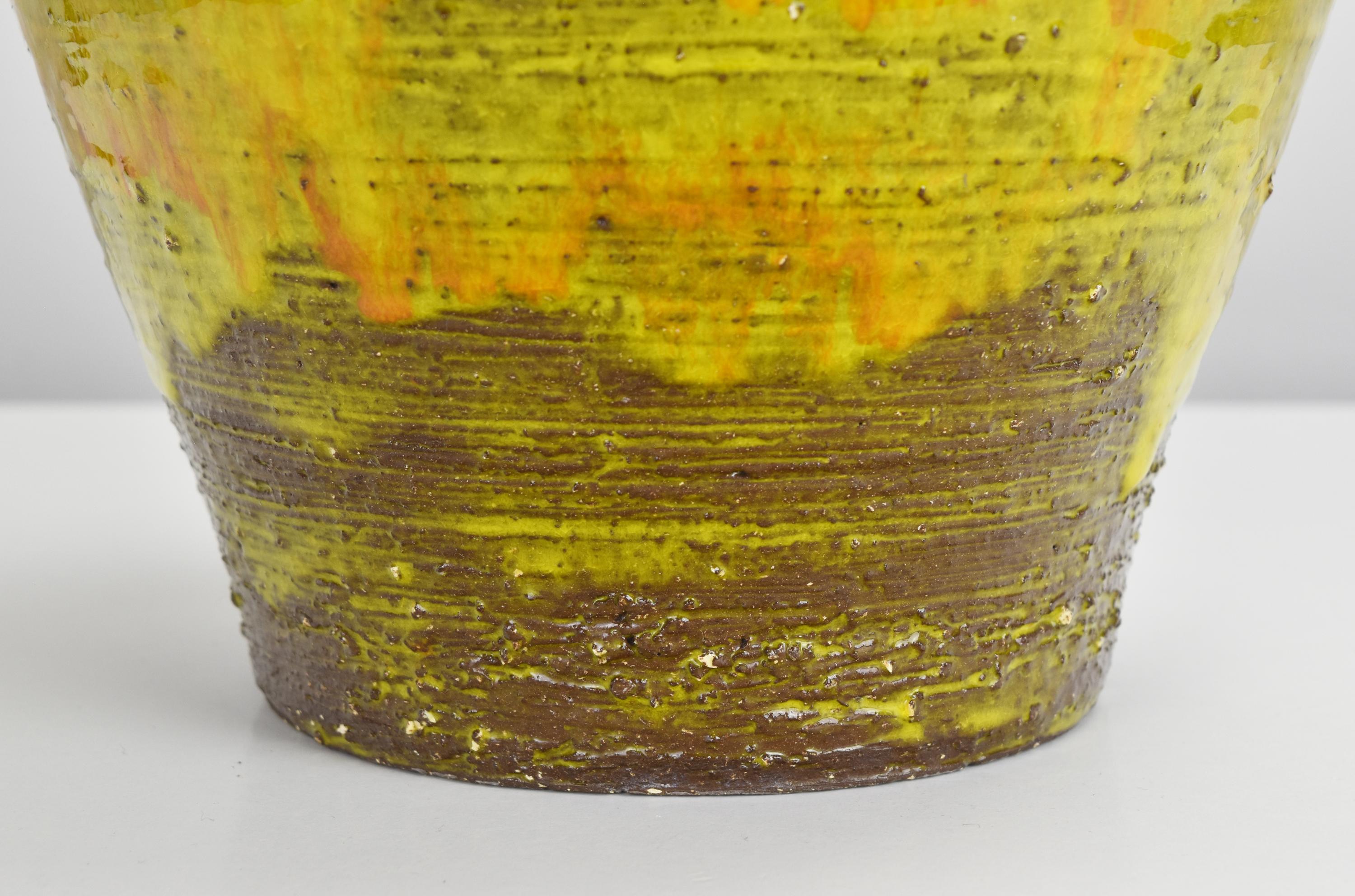 French Table Floor Lamp Mid Century Modern Pottery Ceramic Signed Bitossi Style 2