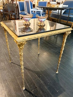 French Table in Bronze with Black Marble Top from Hotel George V