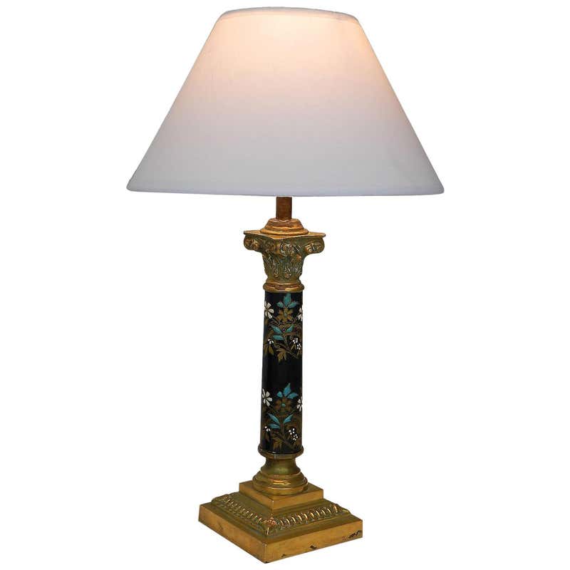 Vintage Carved Alabaster and Gilt Bronze Table Lamp, circa 1950 at 1stDibs