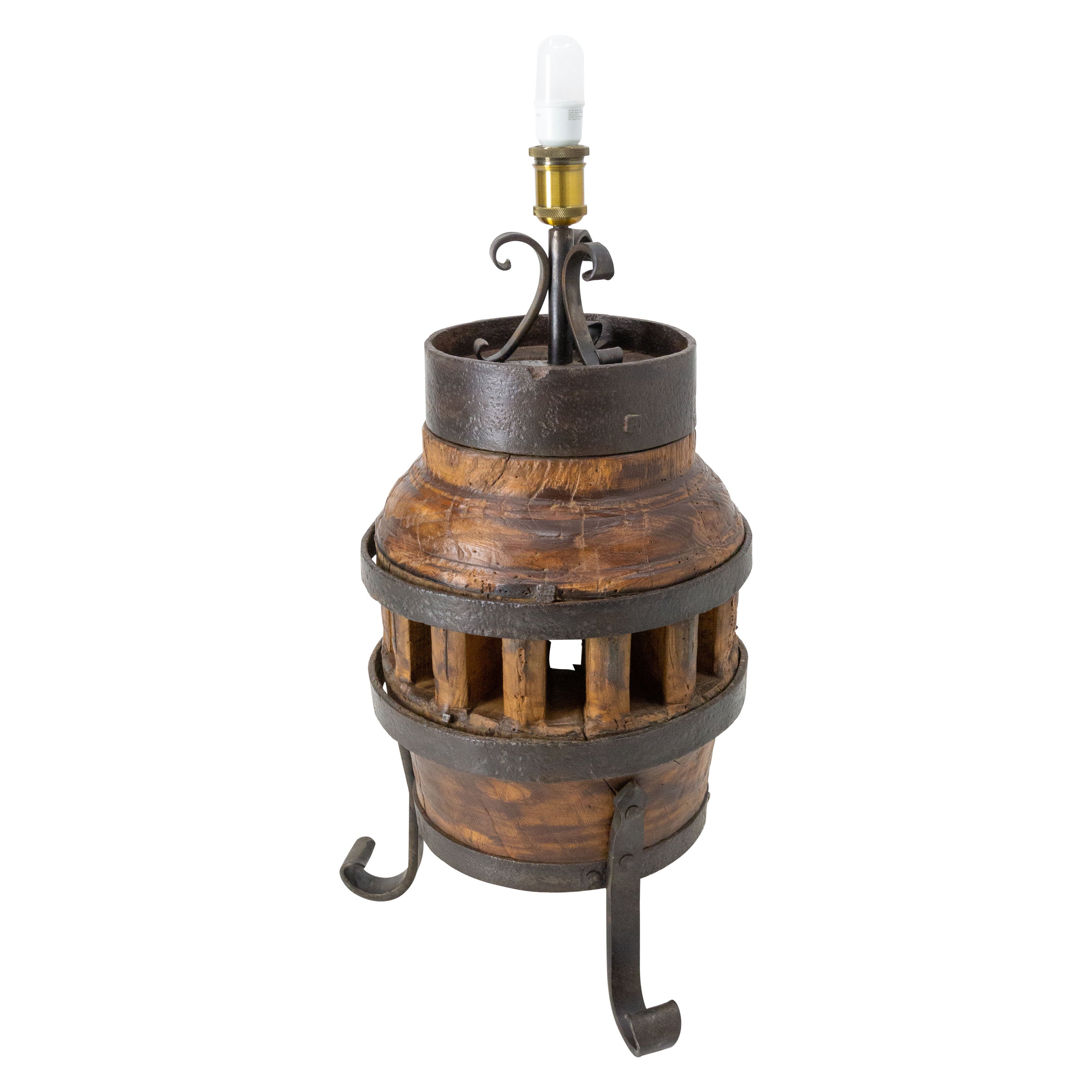 French Table Lamp Hub in the Country Style, Mid-Century
