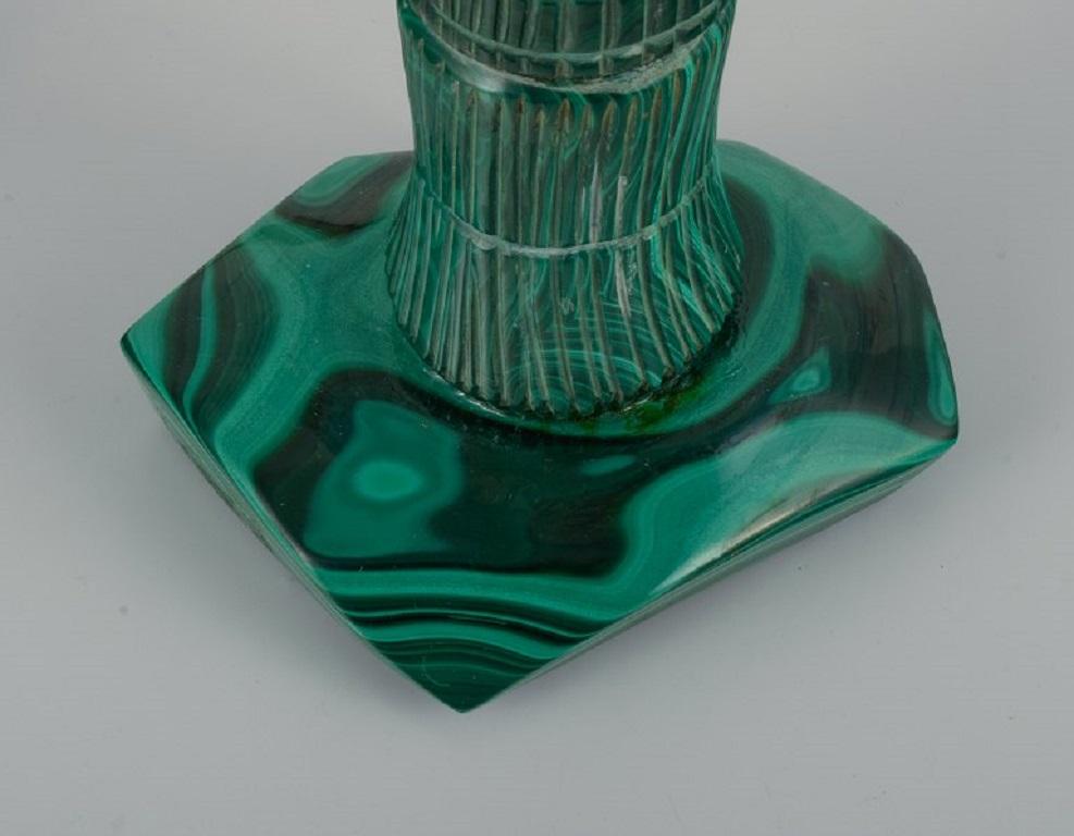 French Table Lamp in Malachite, Mid-20th Century For Sale 2