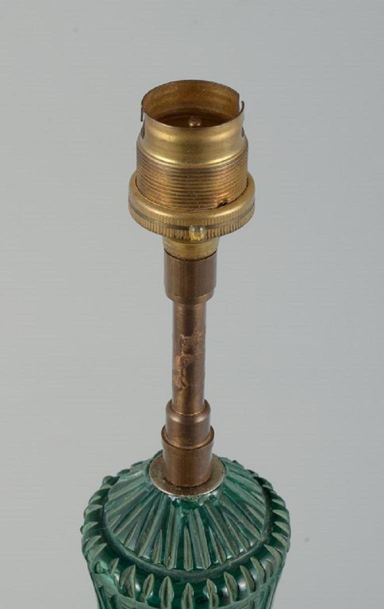 French Table Lamp in Malachite, Mid-20th Century For Sale 3