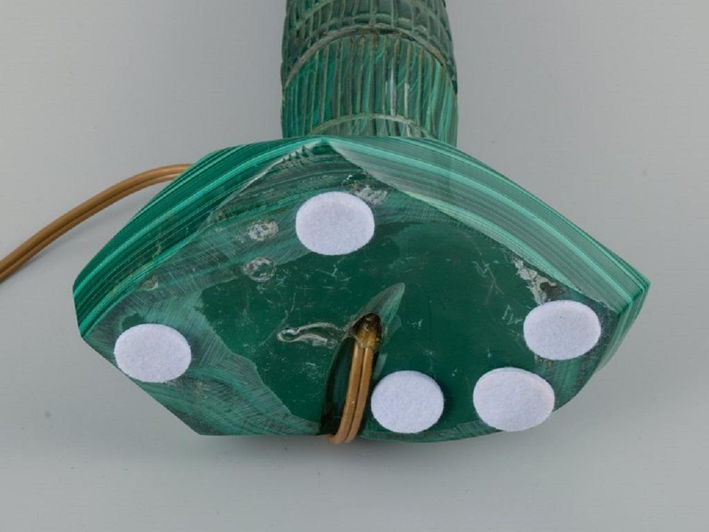 French Table Lamp in Malachite, Mid-20th Century For Sale 6
