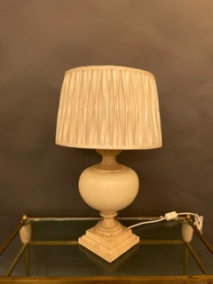 French Table Lamp in Travertino Marble
