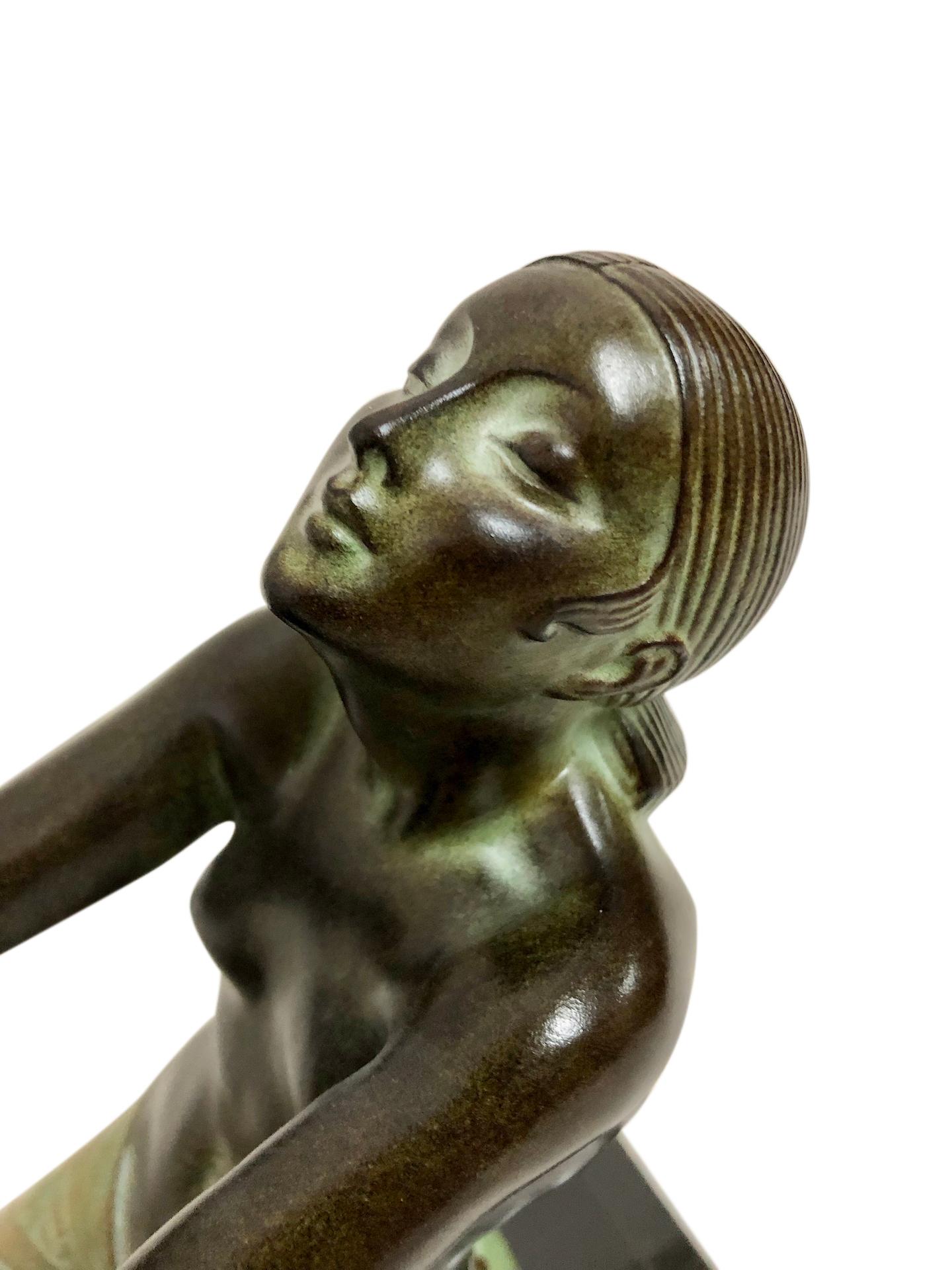 Contemporary French Table Lamp Offrande, Sculpture by Fayral, Original Max Le Verrier