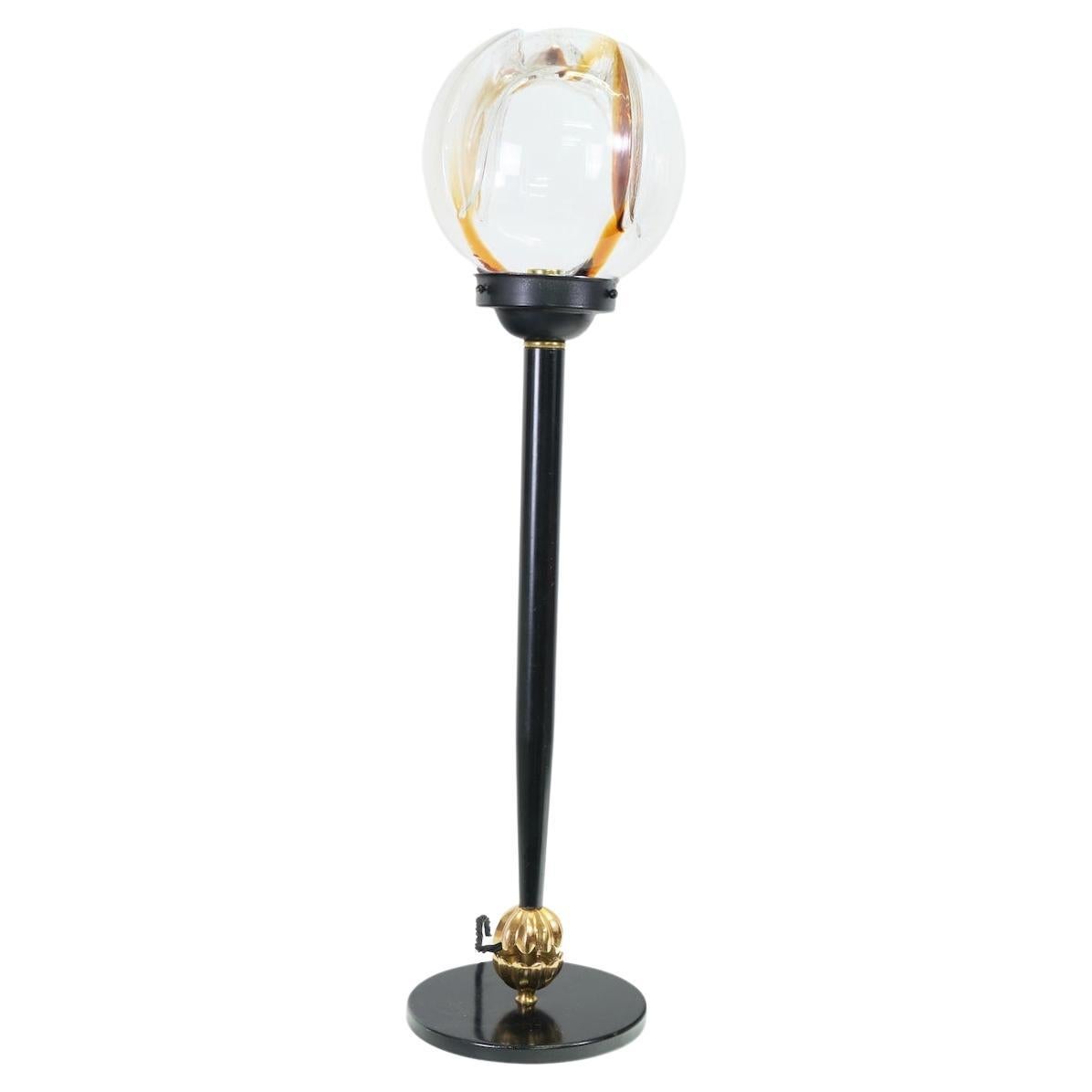 Lampe de bureau française avec verre de Murano en vente
