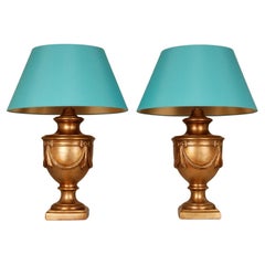 French Table Lamps Yellow Gold Neoclassical Ceramic Vase Table Lamp a pair