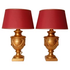 French Table Lamps Yellow Gold Neoclassical Ceramic Vase Table Lamp a pair