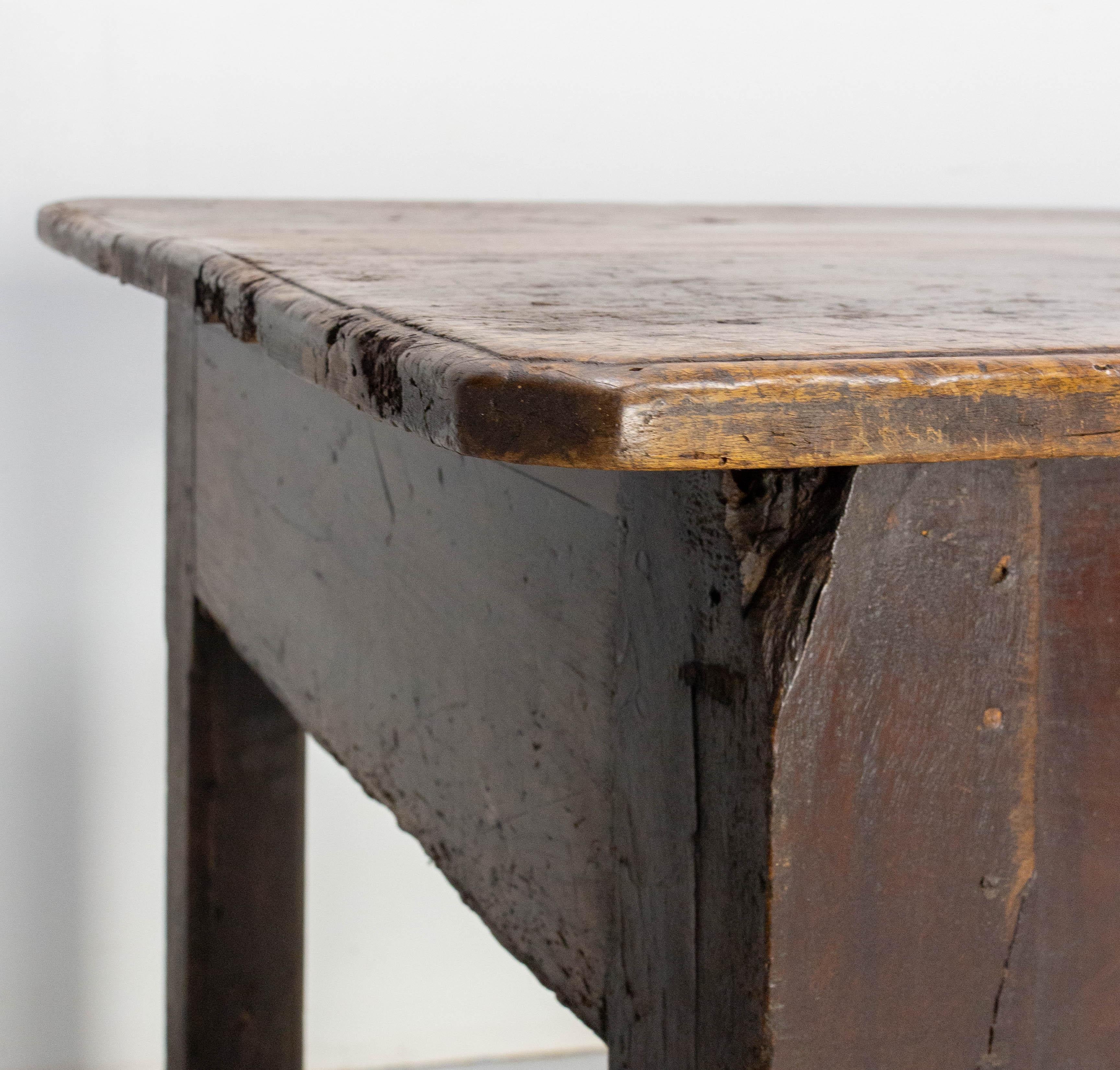 French Table Provincial Oak and Beech Top Server Dining Table 18th Century For Sale 8
