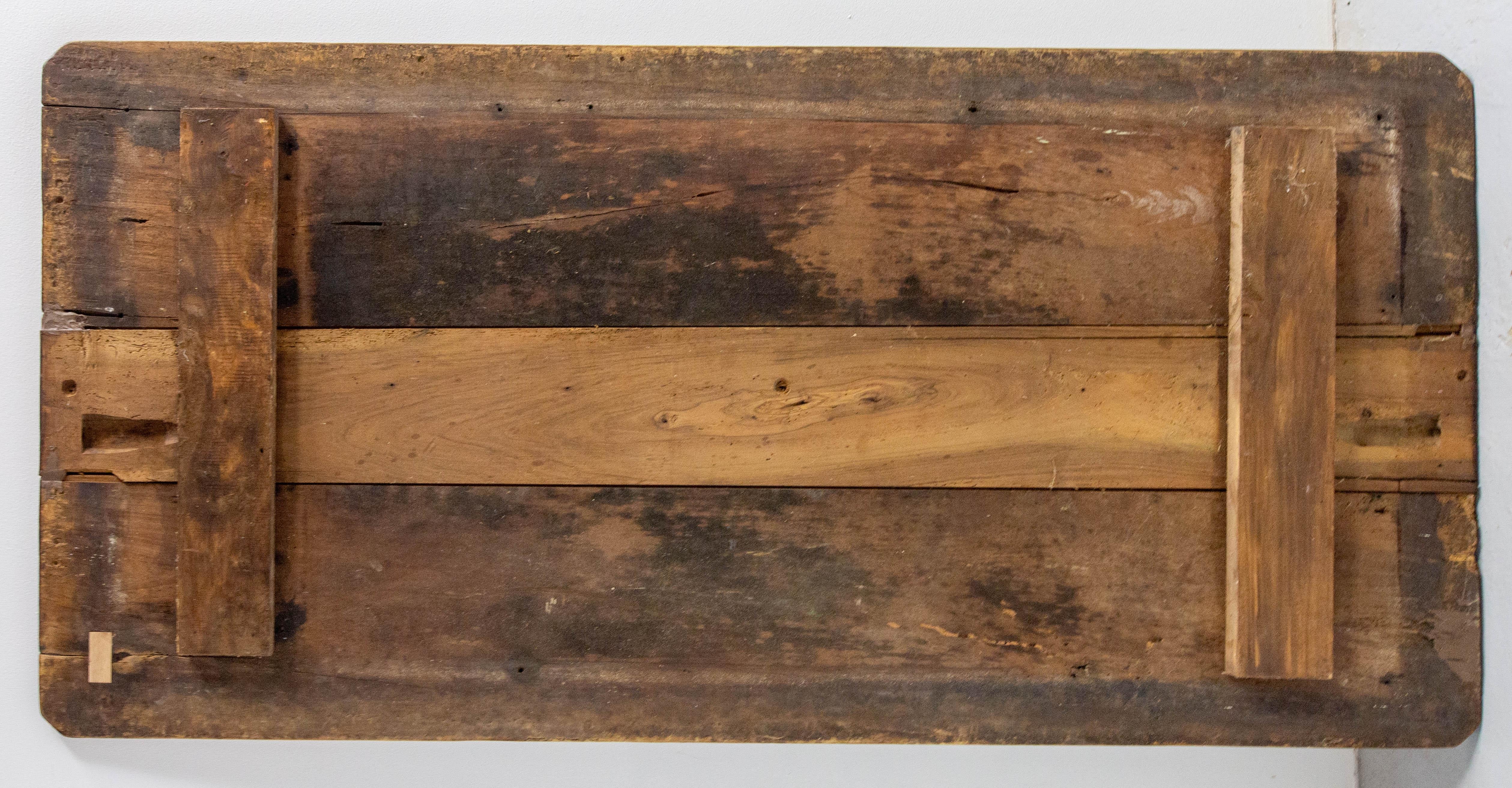 French Table Provincial Oak and Beech Top Server Dining Table 18th Century For Sale 11