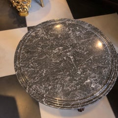 French Table Style of Charles X Gray Mottled Marble Top
