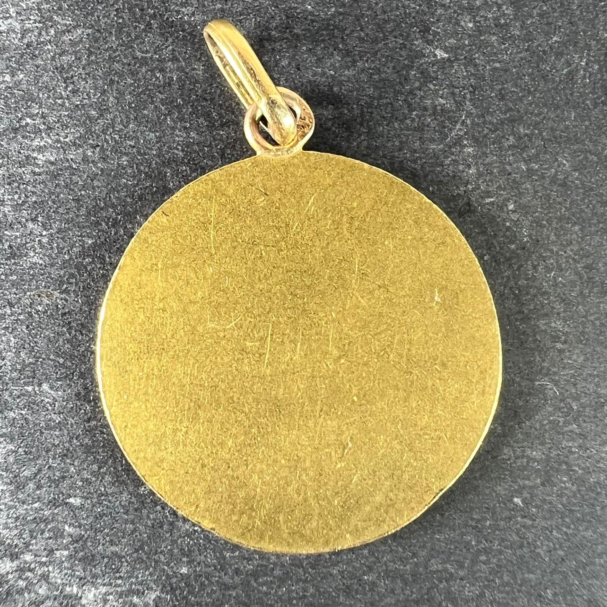 Französisch Tairac Saint Joseph und Jesus 18K Yellow Gold Medal Anhänger im Zustand „Gut“ im Angebot in London, GB