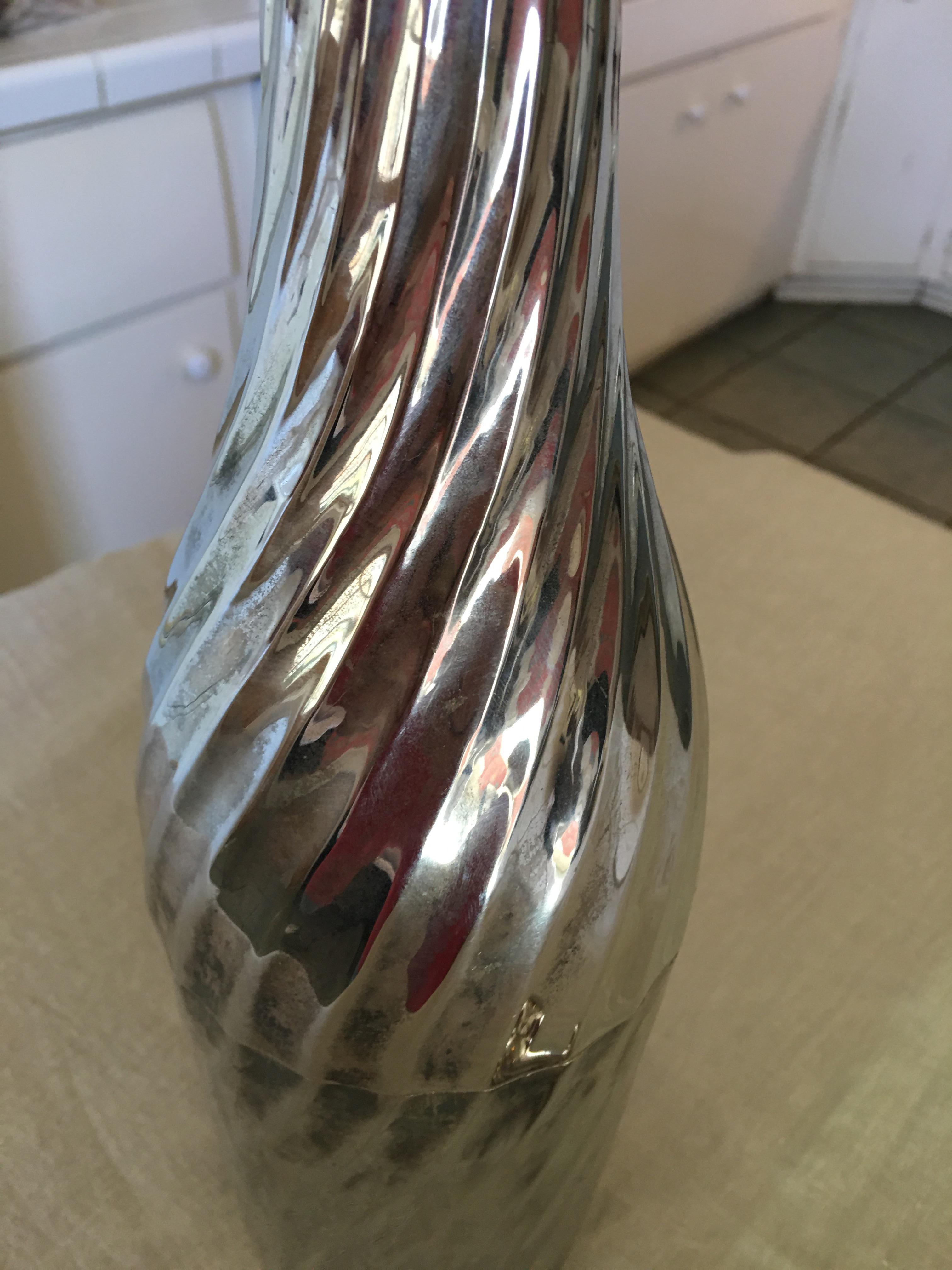 Silver Plate French Tall Champagne Bottle Holder, circa 1950