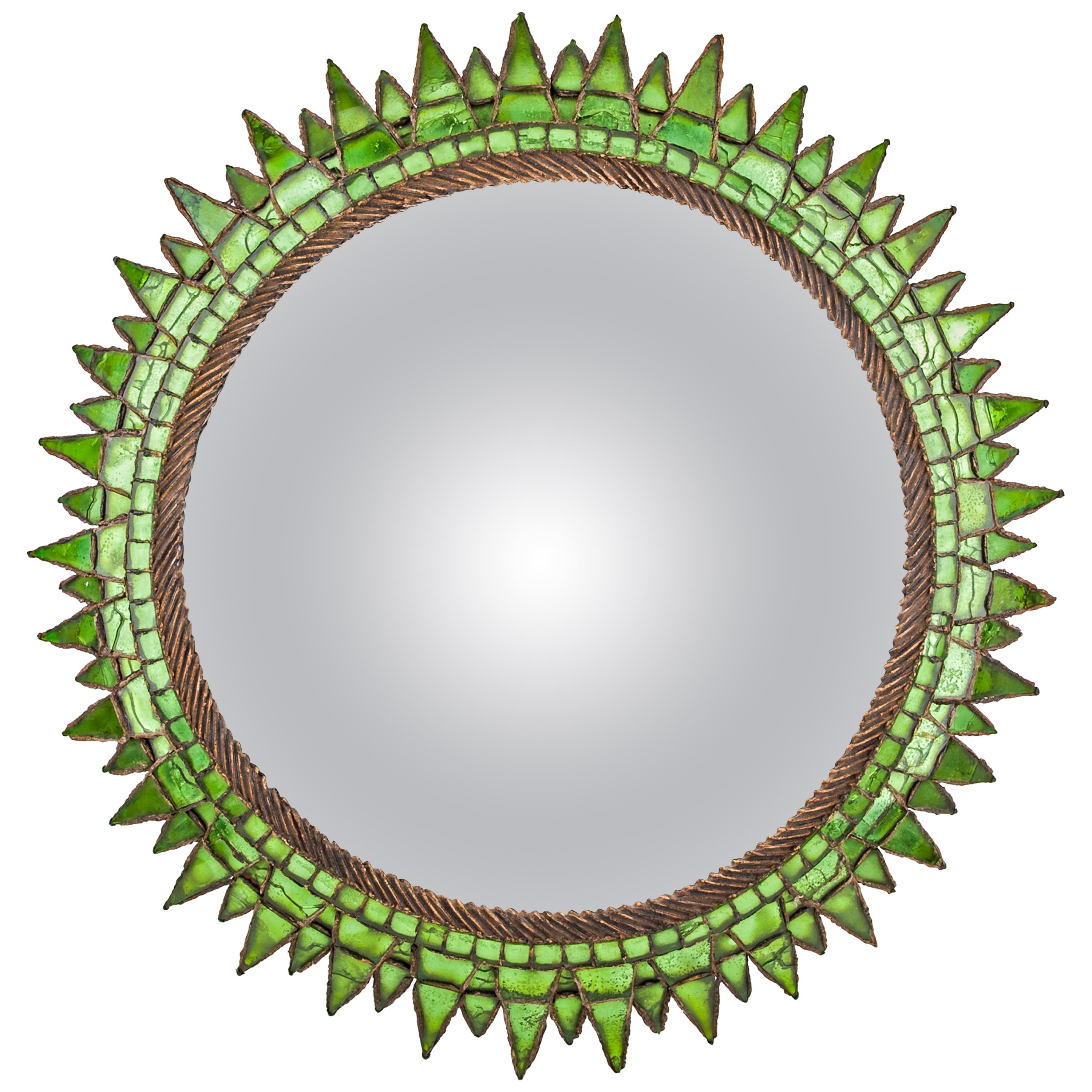 French Talosel and Incrusted Mirrors with Central Convex Mirror Line Vautrin